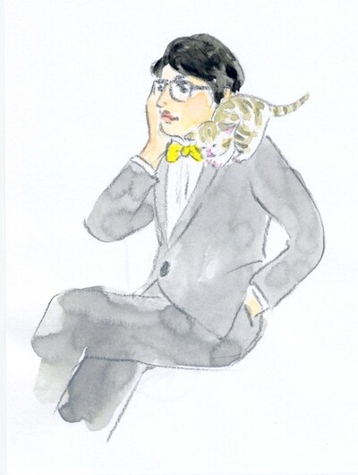 ほしよりこが描いた岡村靖幸のイラスト。