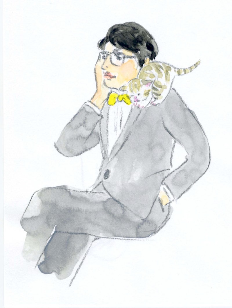 ほしよりこが描いた岡村靖幸のイラスト。