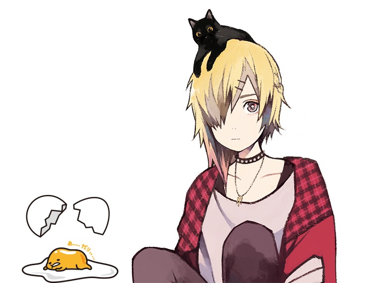 96猫とぐでたまのコラボイラスト。(c)'13,'18 SANRIO CO., LTD.