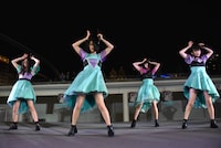 東京女子流「ラストロマンス」リリースイベントの様子。