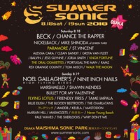 「SUMMER SONIC 2018」大阪公演ラインナップ