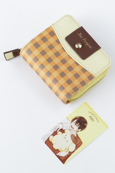 長谷川康太モデルの財布と、特典のイラストカード。