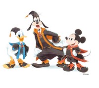 左からドナルドダック、グーフィー、ミッキーマウス。