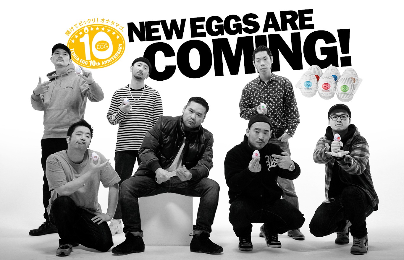 左からFRANKEN、NONKEY、三島、漢 a.k.a. GAMI、NAIKA MC、呂布カルマ、TKda黒ぶち。