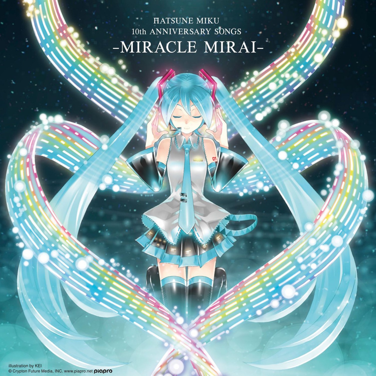 V.A.「HATSUNE MIKU 10th ANNIVERSARY SONGS -ミラクルミライ-」配信ジャケット illustration by KEI © Crypton Future Media, INC. www.piapro.net
