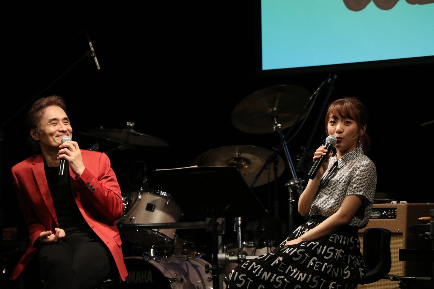 織田哲郎と高橋みなみ。