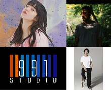 左上から時計回りにあいみょん、Cherry Brown、RYOHU、studio991ロゴ。