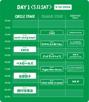 「CIRCLE '18」5月12日のタイムテーブル。