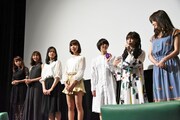 左から野々宮ミカ、新田祐里子、小泉萌香、井上美那、りりか、市川美織（NMB48）、秋月成美。