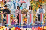 左から佐藤隆太、西野七瀬、秋元真夏、カンニング竹山。(c)フジテレビ
