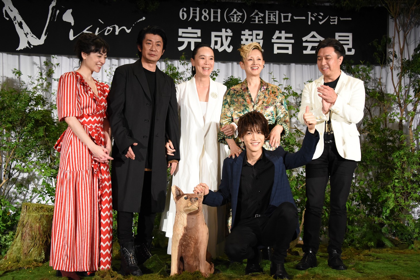 映画「Vision」の完成報告会見の様子。