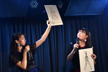 山川二千翔（左）と浜田彩加（右）の東京スカイツリー。