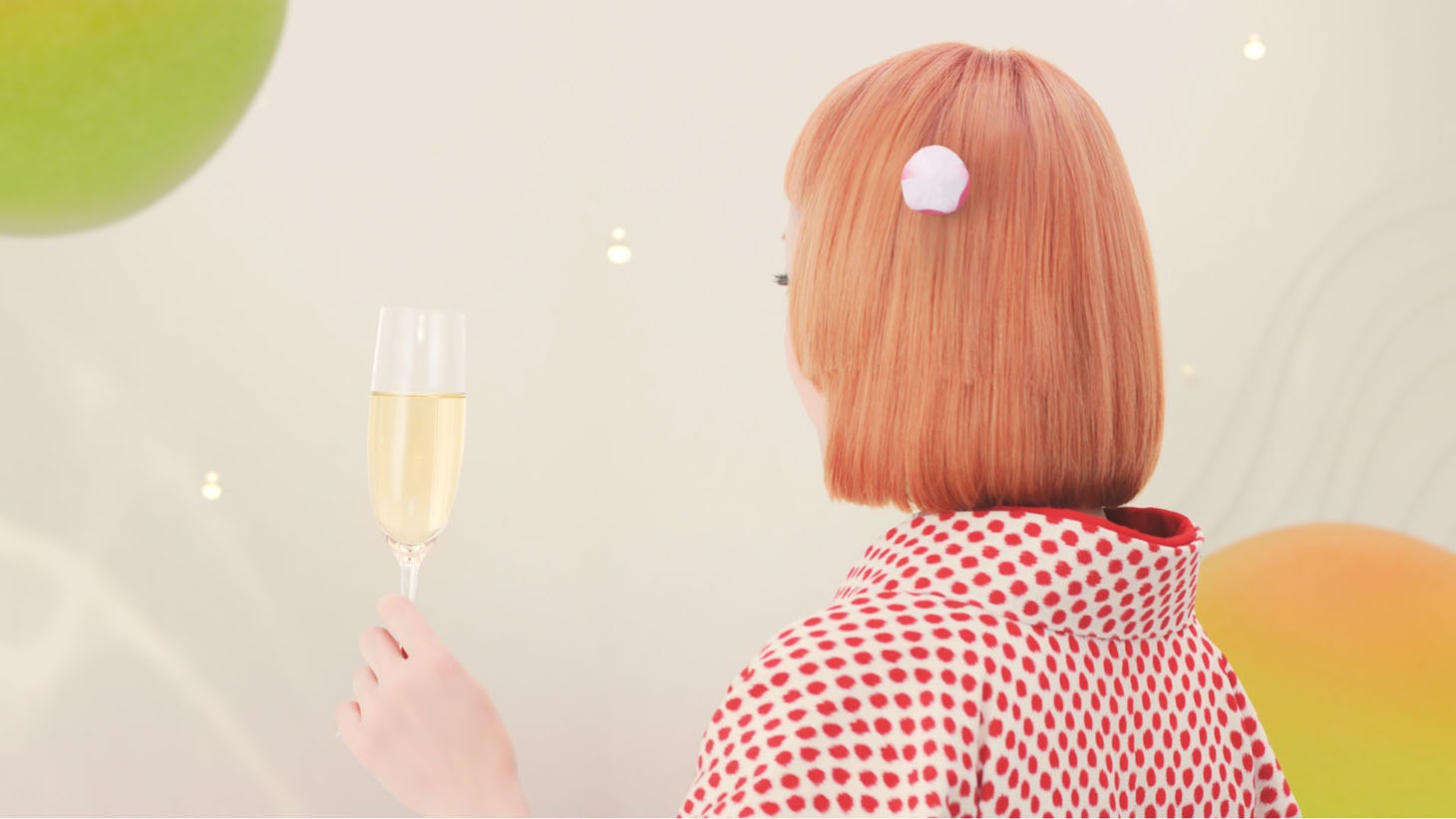 チョーヤ「さらりとした梅酒」CMのワンシーン。