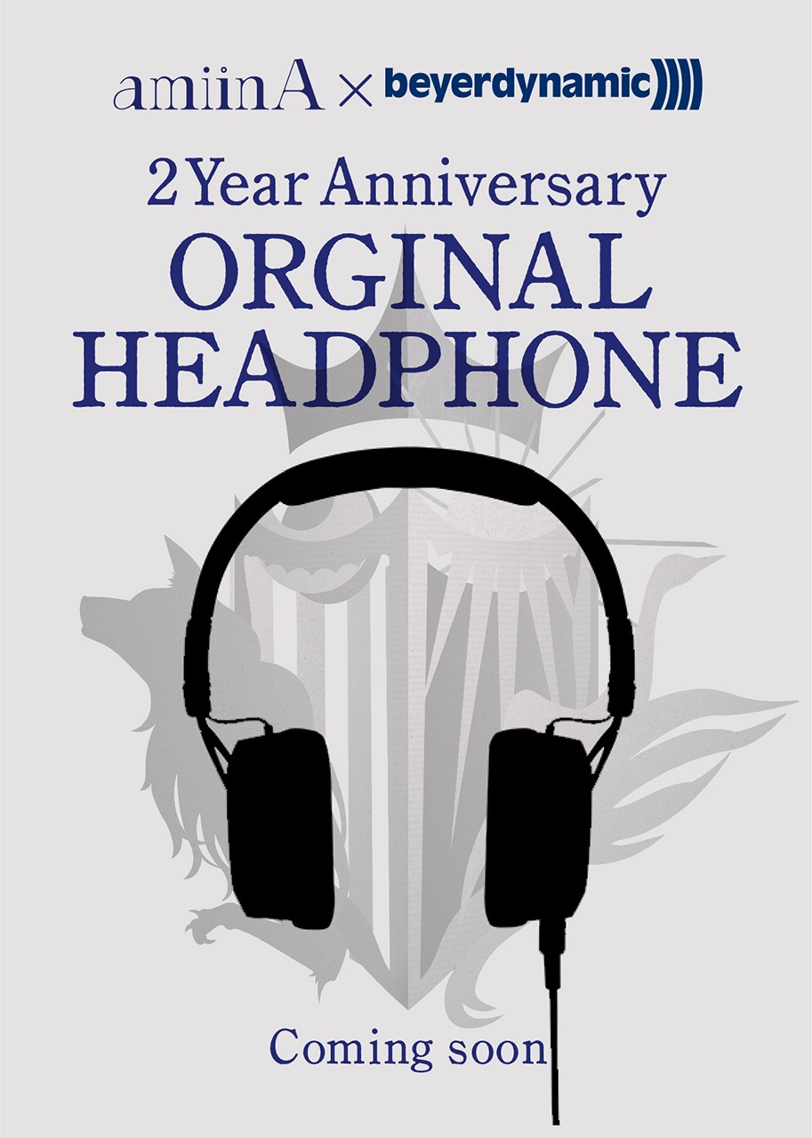amiinAとbeyerdynamicによるコラボヘッドホンのフライヤー。