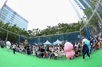 ゆるキャラたちによる綱引き合戦の様子。（撮影：中磯ヨシオ）