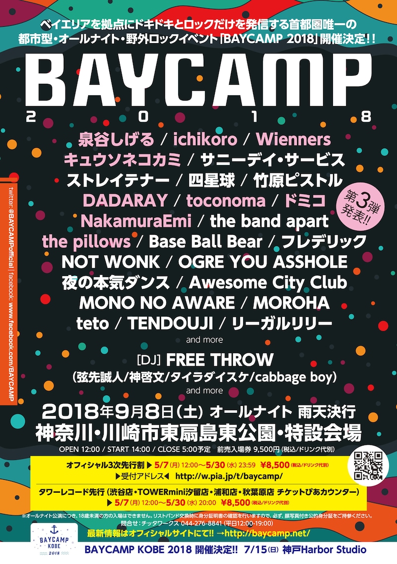 「BAYCAMP 2018」第3弾発表ビジュアル