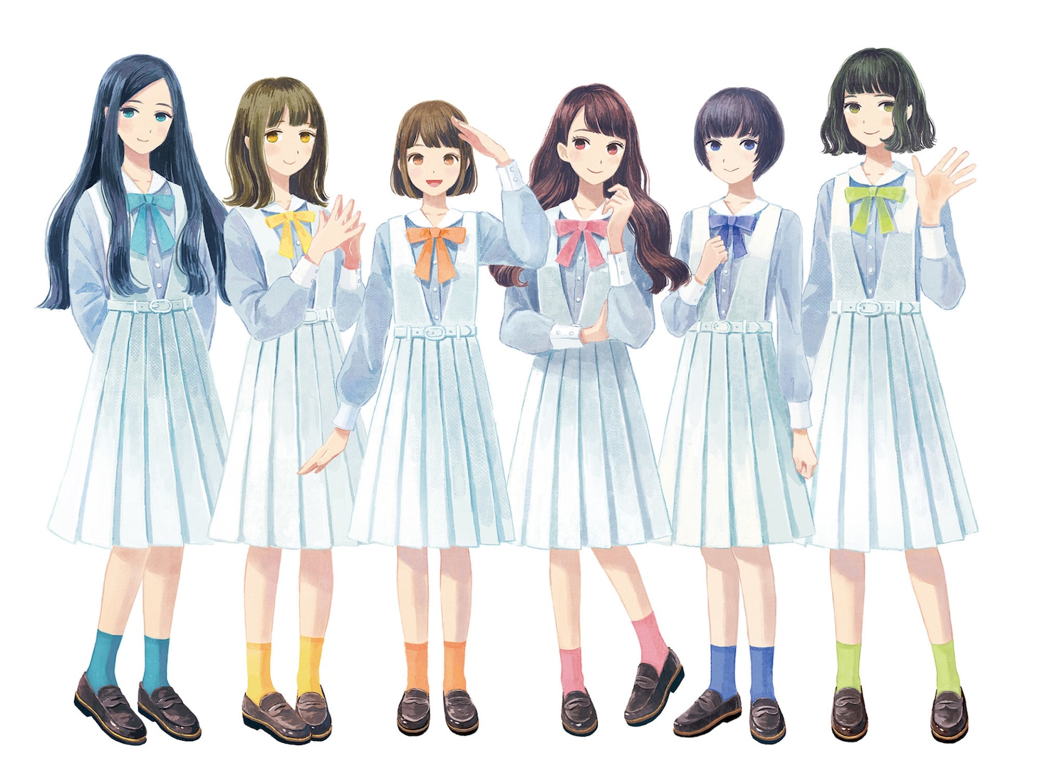 whiteeeen2。左からhima、nene、moca、kana、akagi、noa。
