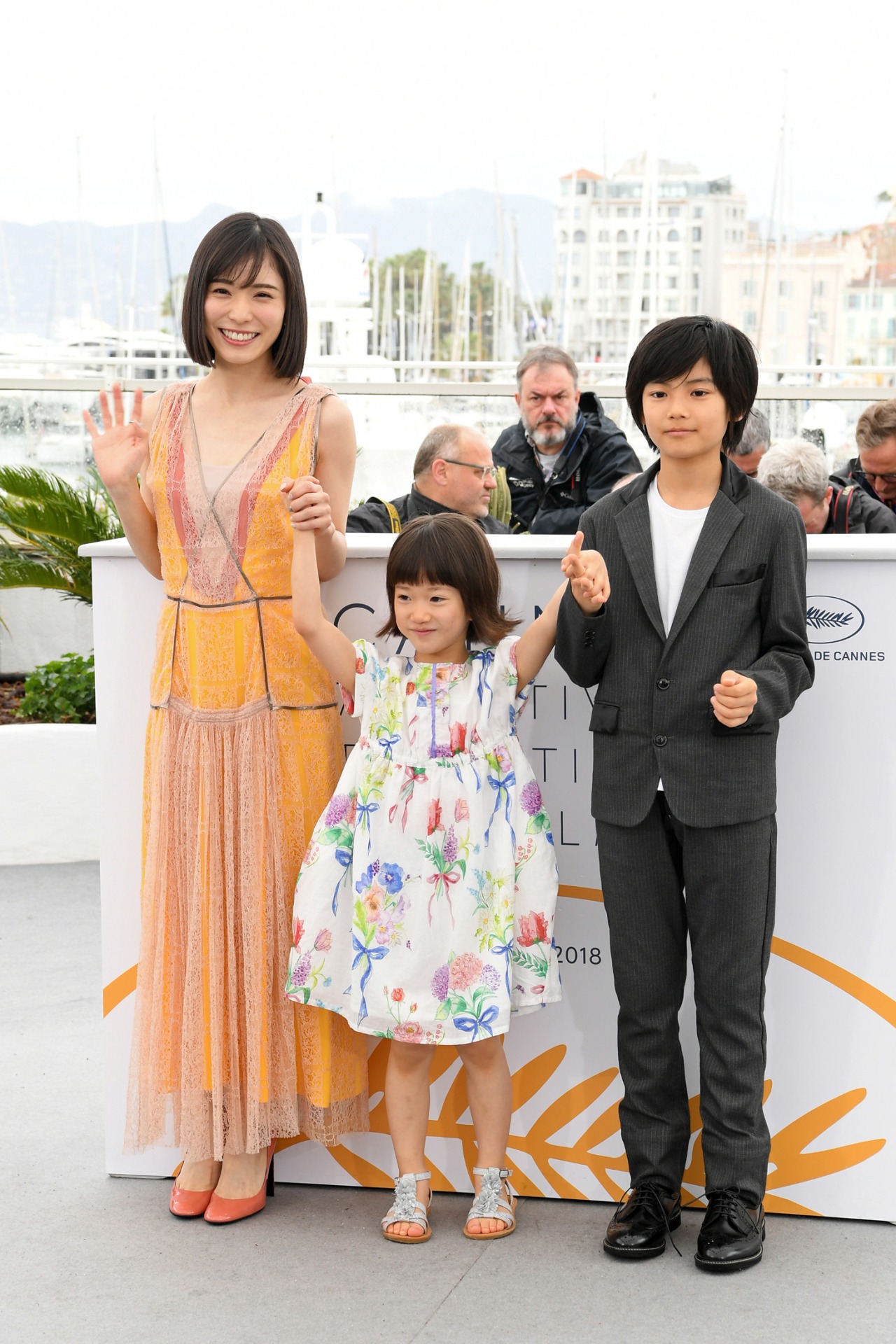 「第71回カンヌ国際映画祭」での「万引き家族」フォトコールの様子。