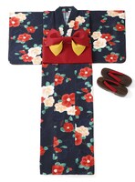 古典ツバキ浴衣