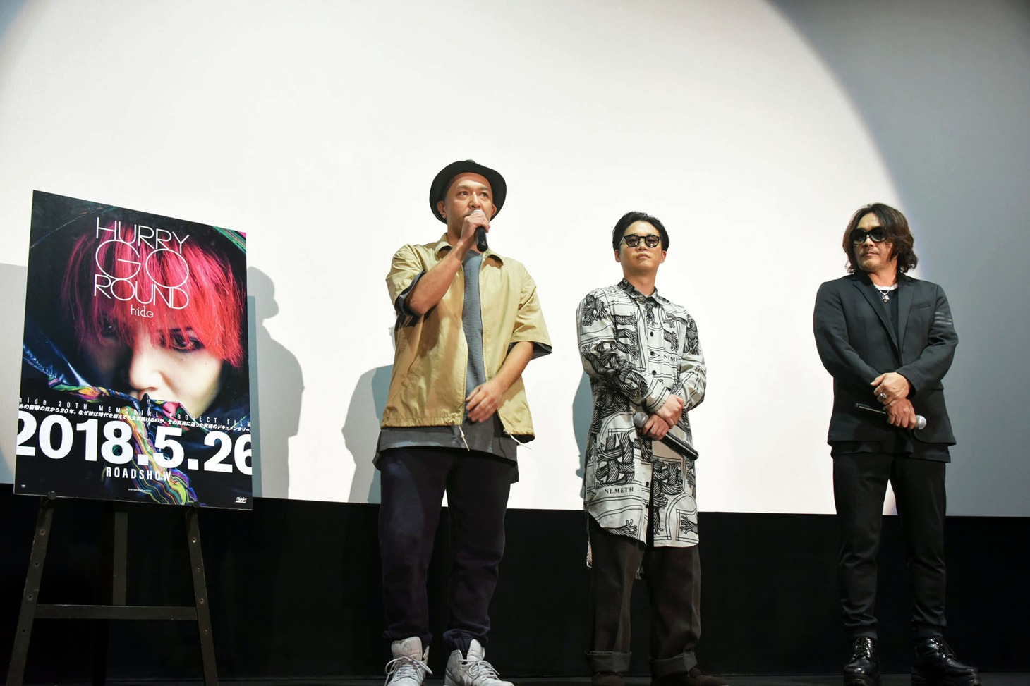 映画「HURRY GO ROUND」初日舞台挨拶の様子。