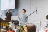 蓮沼執太フルフィル公開リハーサルの様子。（撮影：後藤武浩）