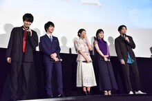 左から中川大志、横浜流星、恒松祐里、坂東希、山田裕貴。