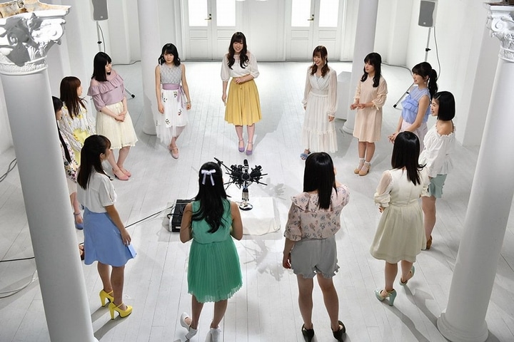 「au 音のVR」を収録するモーニング娘。'18。