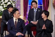 上段左から徳井義実、堀内健。下段左から有田哲平、志尊淳。(c)日本テレビ