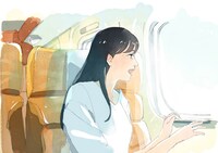 「夏列車 いっしょに見る夏 帰る夏」CM映像のワンシーン。