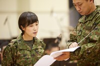 陸上自衛隊中部方面音楽隊「いのちの音」ミュージックビデオ撮影の様子。