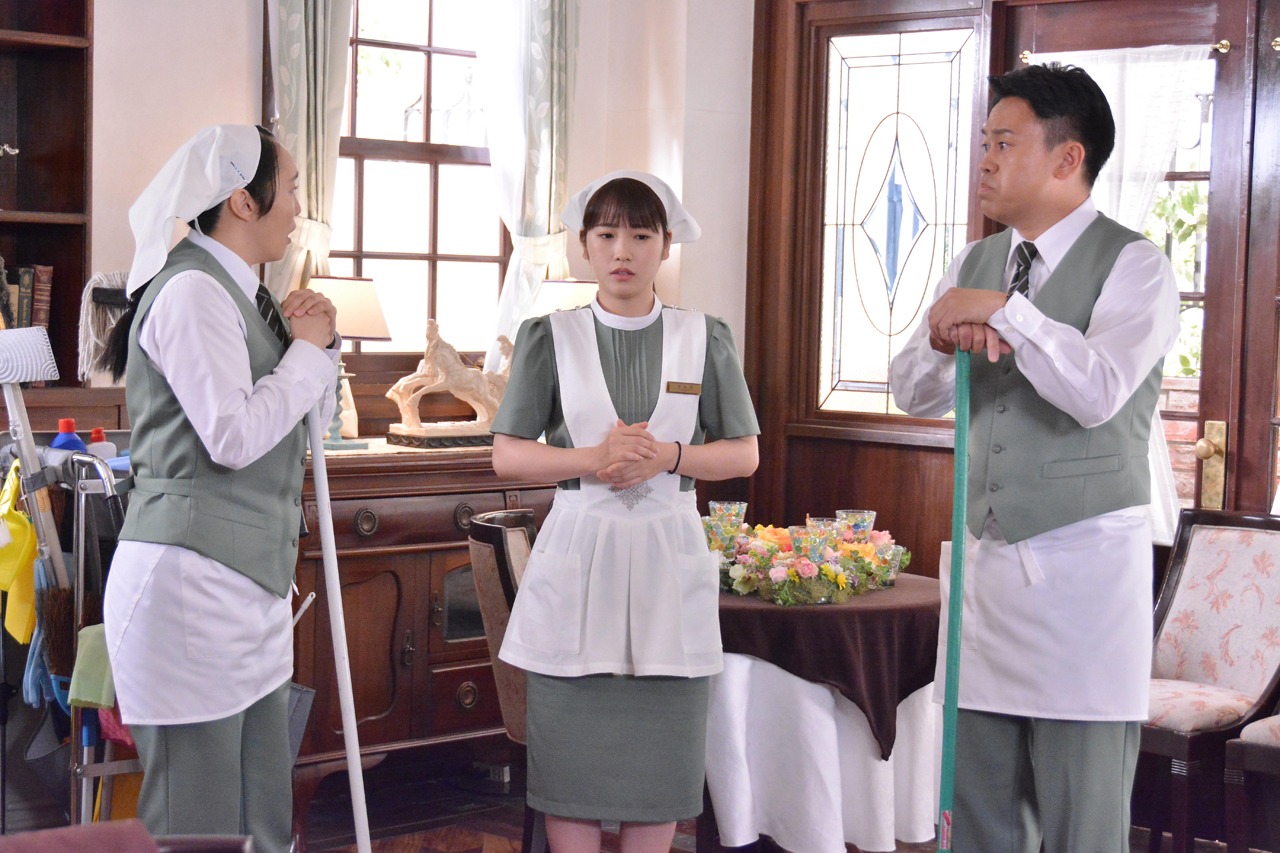 日本テレビ系「崖っぷちホテル！」第9話のワンシーン。 (c)NTV