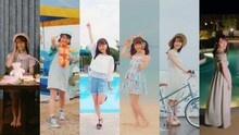尾崎由香「LET'S GO JUMP☆」ミュージックビデオの場面カット。
