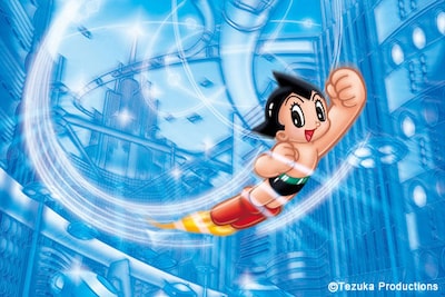 手塚プロダクションが手がけた「鉄腕アトム」のイラスト。