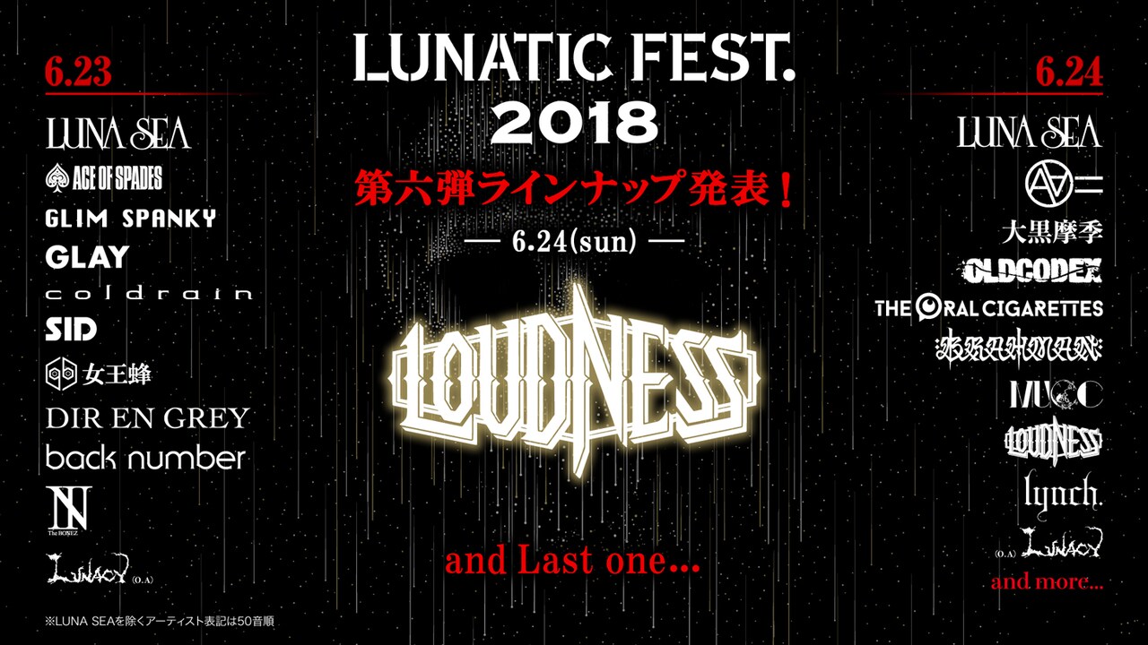 「LUNATIC FEST」第6弾発表でLOUDNESS