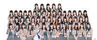 HKT48。3列目左から4番目が坂本愛玲菜。