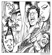 浦沢直樹によるイラスト。