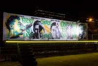 「F.C.L.S. Presents Suchmos the Experience Supported by adidas」会場外に展示されたライブペインティング。（写真提供：F.C.L.S.）