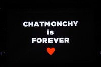 「CHATMONCHY LAST ONEMAN LIVE ～I Love CHATMONCHY～」の最後に緞帳に映し出された文字。（撮影：上山陽介）