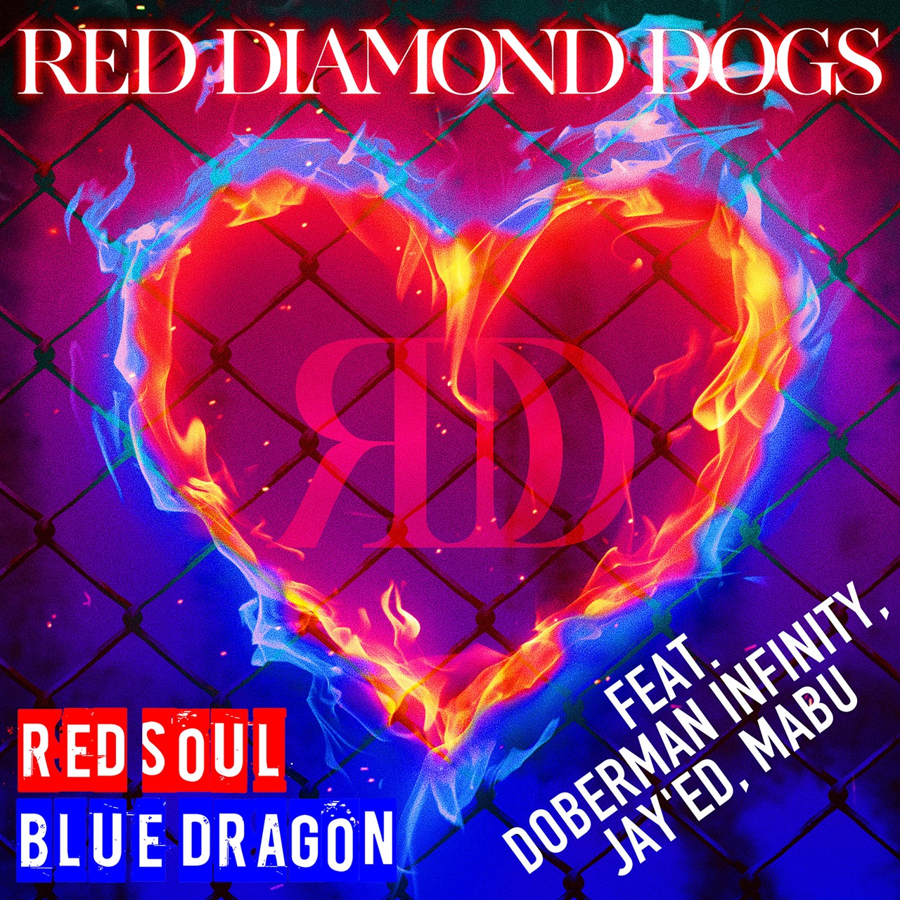 RED DIAMOND DOGS「RED SOUL BLUE DRAGON feat. DOBERMAN INFINITY, JAY'ED, MABU」配信ジャケット