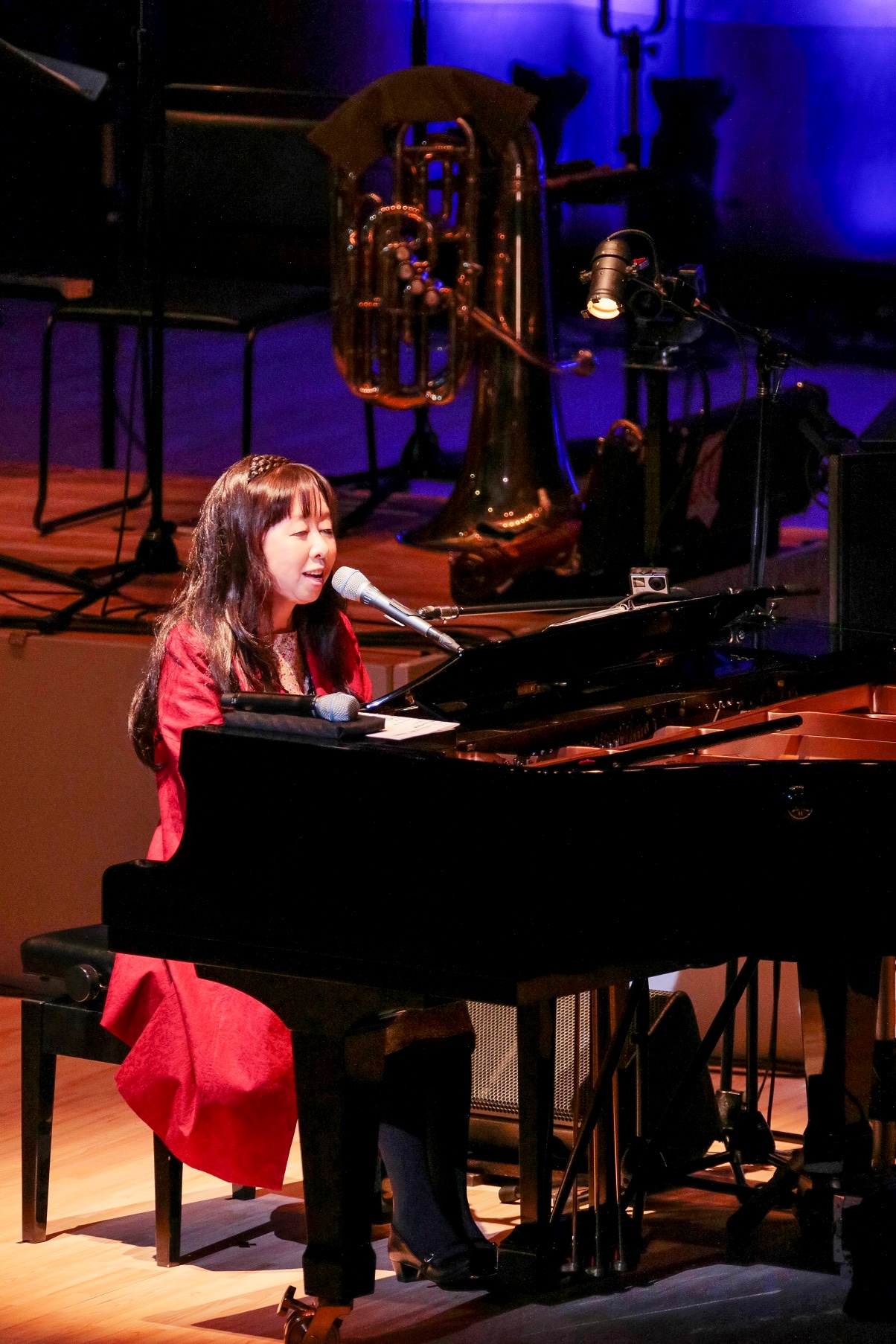 「谷山浩子コンサート ～デビュー45周年大収穫祭～」の様子。