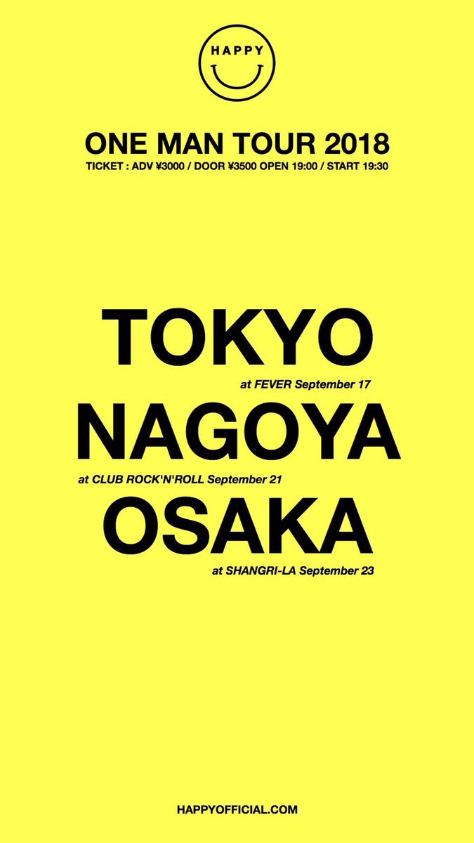 「HAPPY "ONE MAN TOUR 2018"」告知ビジュアル