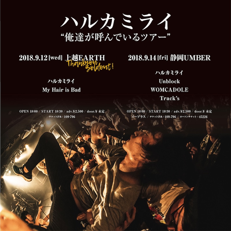ハルカミライ「俺達が呼んでいるツアー 上越編 / 静岡編」告知ビジュアル