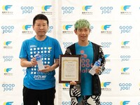 「福岡マラソン2018・アンバサダー任命式」の様子。