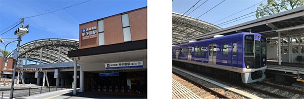 阪神電車・甲子園駅の様子。