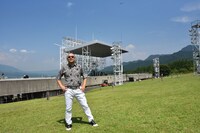 熊本県野外劇場アスペクタに到着したRG。