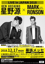 「LIVE in JAPAN 2018 星野源×Mark Ronson」フライヤー