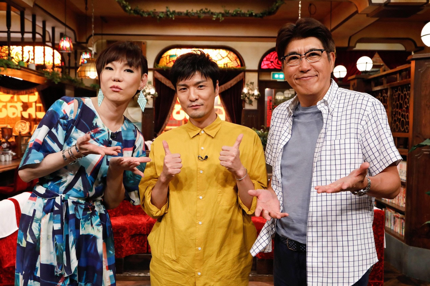 左からミッツ・マングローブ、森山直太朗、石橋貴明。 (c)フジテレビ