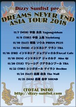 Dizzy Sunfist「"DREAMS NEVER END" ASIA TOUR 2018」告知ビジュアル