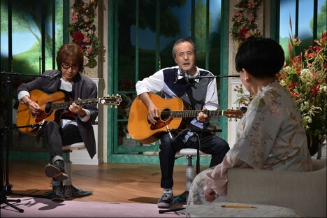 左から坂崎幸之助、岡林信康、黒柳徹子。(c)テレビ朝日