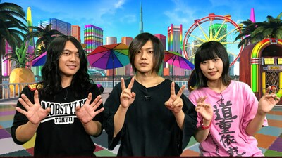 テレビ朝日「ぱりぴTV」に出演するヤバイTシャツ屋さん。